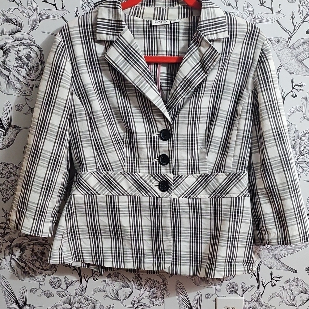 Cato Monochrome Plaid Blazer